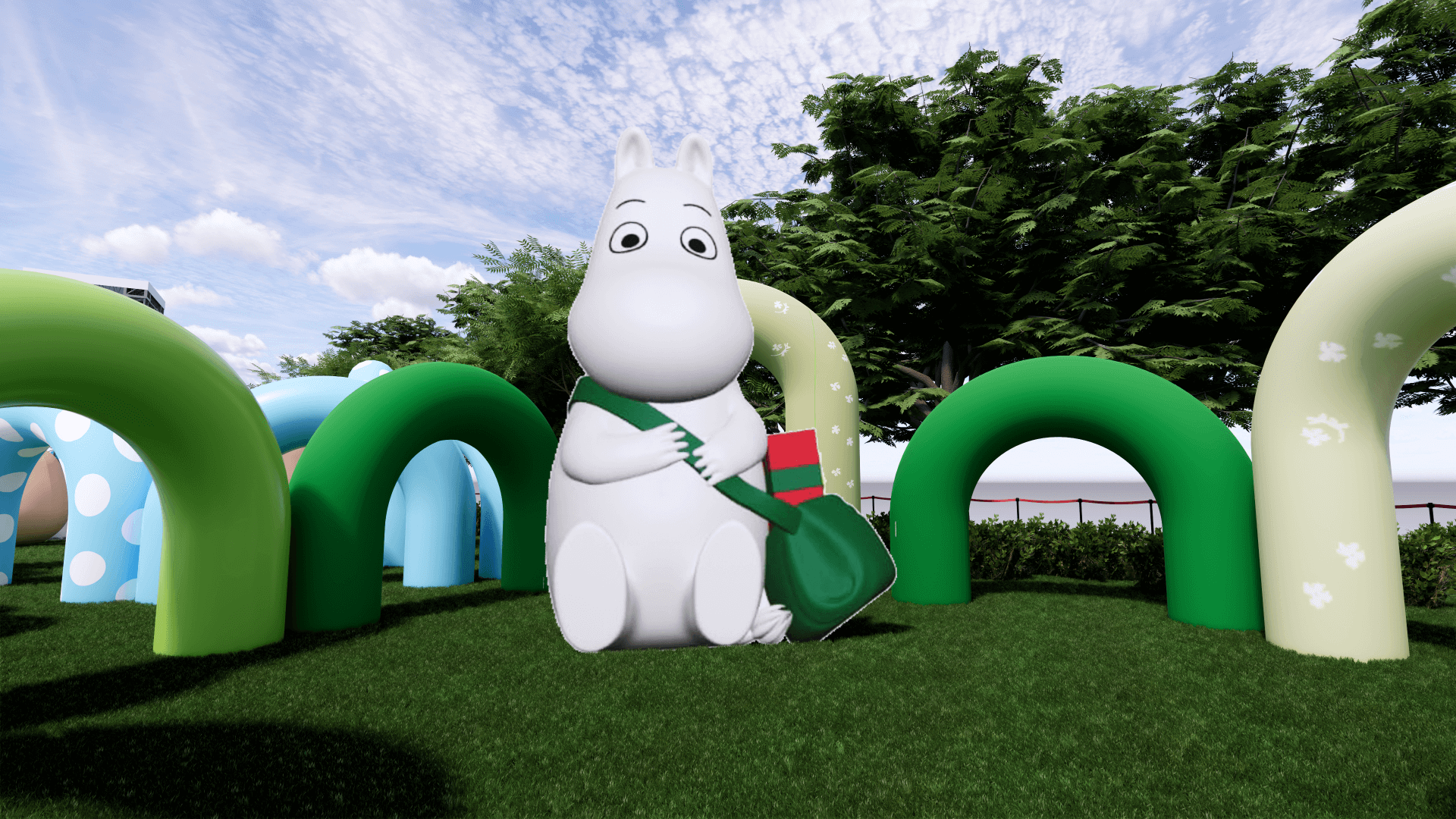 Colorful inflatable park