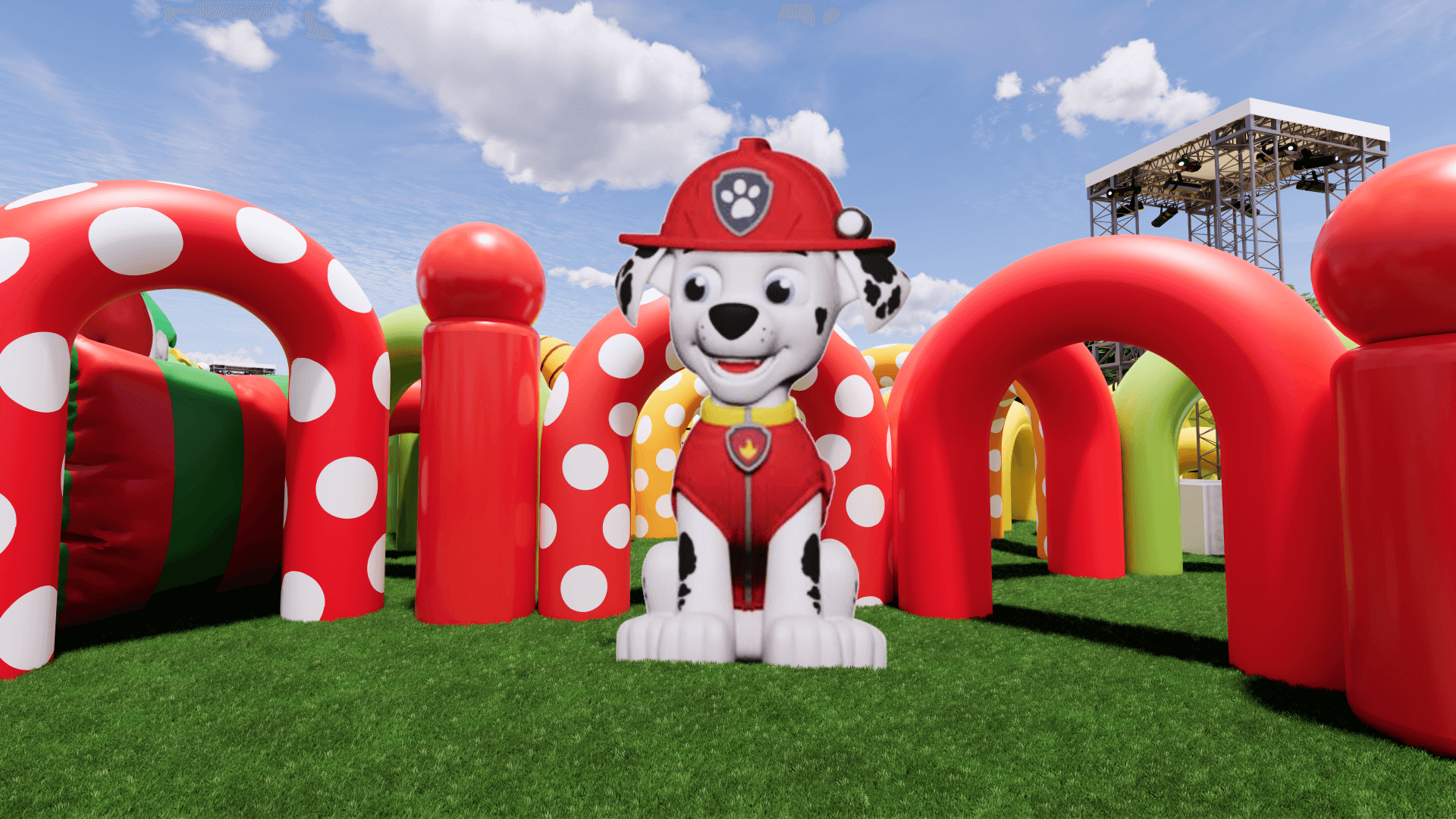 Colorful inflatable park