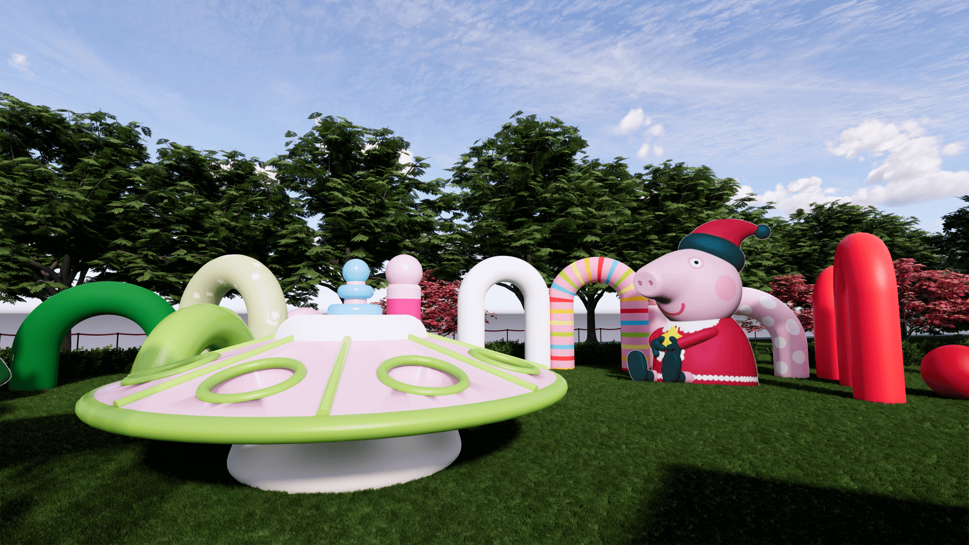 Colorful inflatable park