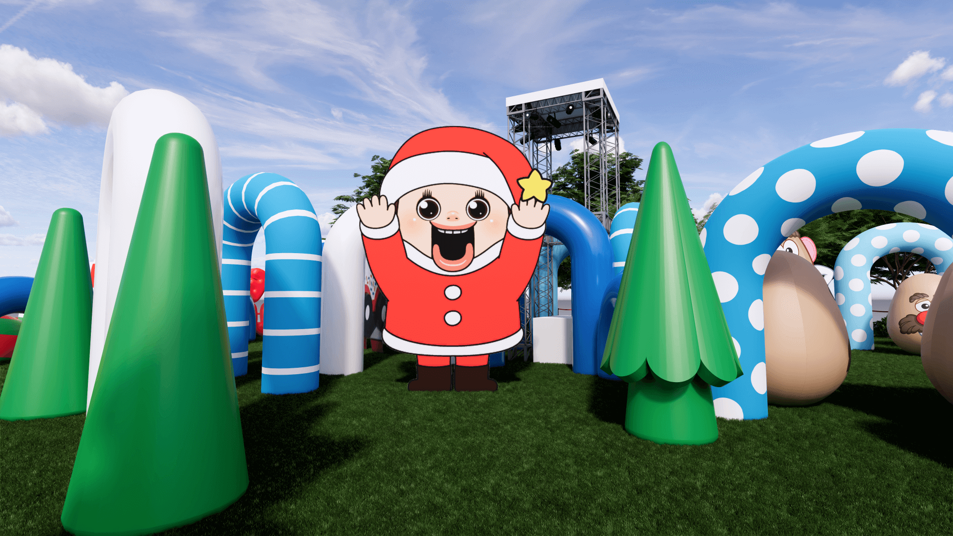 Colorful inflatable park